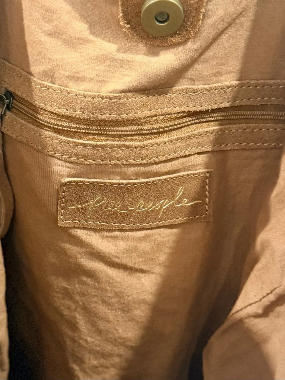 Free People Convertible Distressed Suede Tote Crossbody Backpack Brown